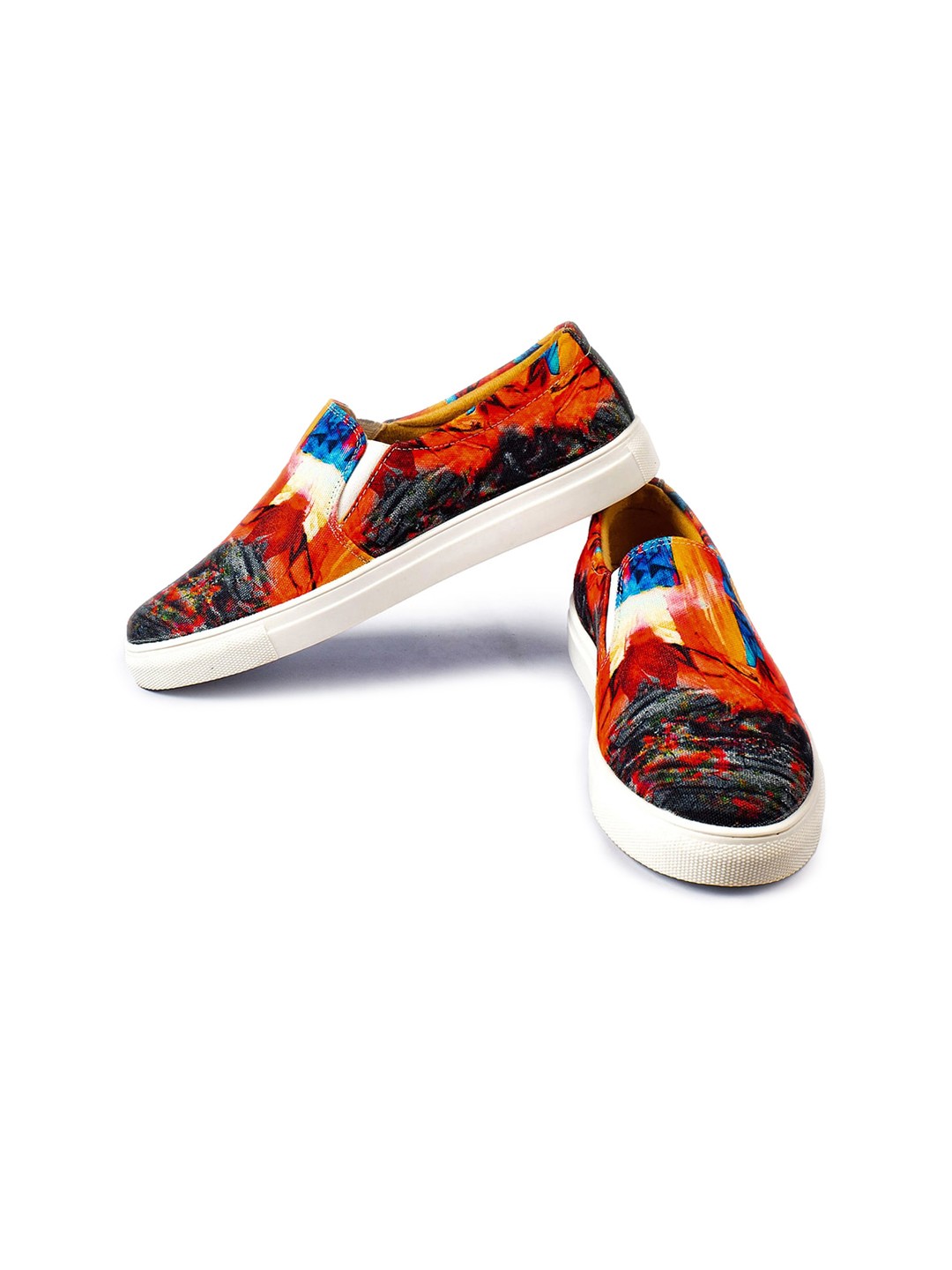 

KobSook Women Printed Lightweight Canvas Slip-On Sneakers, Red