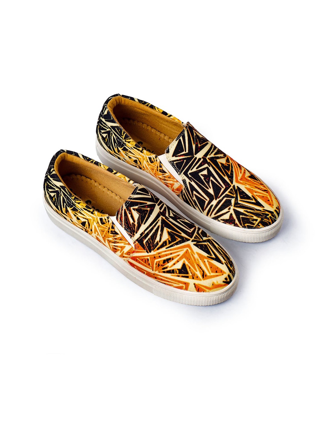 

KobSook Women Printed Lightweight Canvas Slip-On Sneakers, Orange