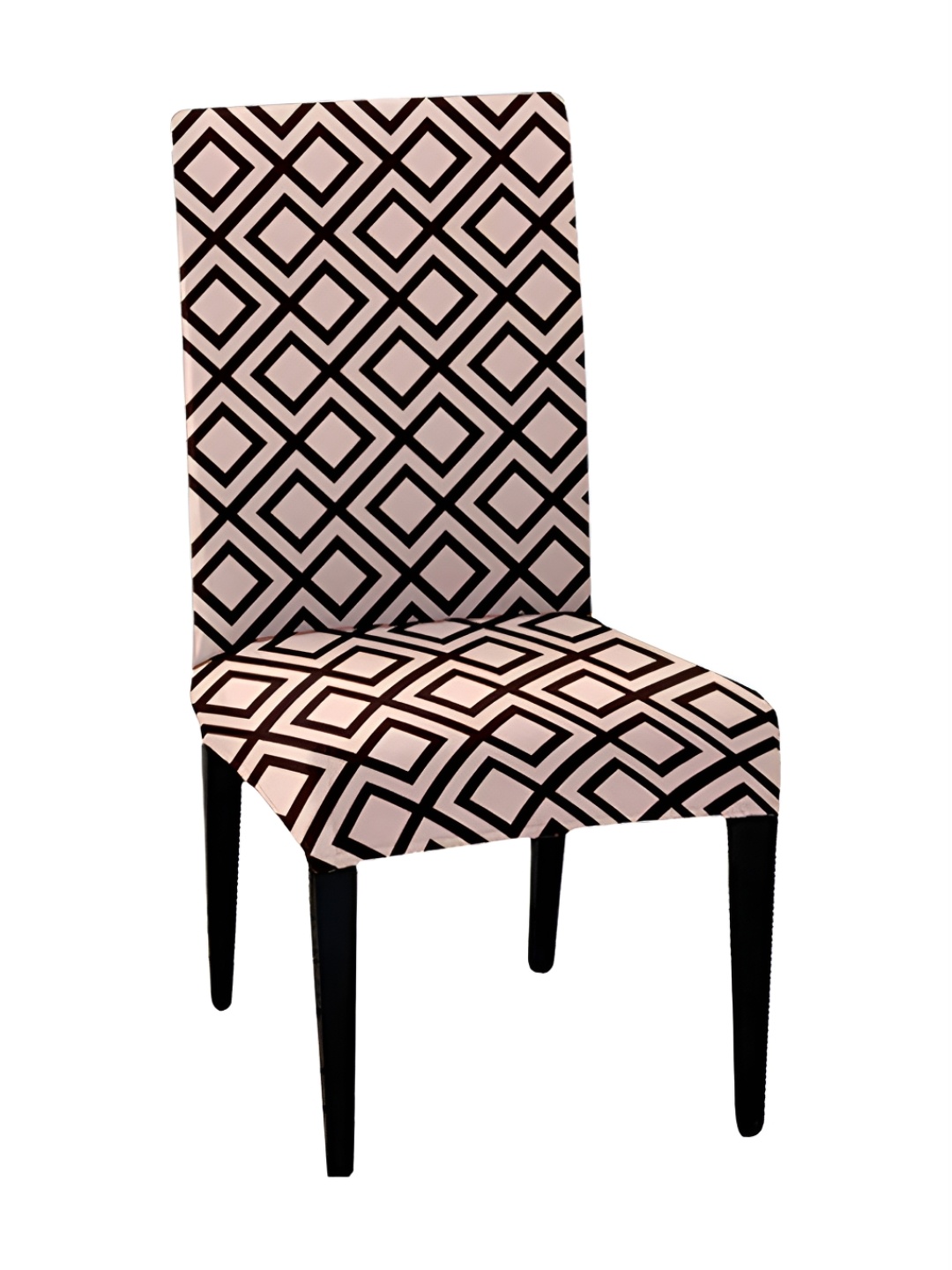 

Lazi 1 Piece Cream & Brown Geometric Stretchable Dining Chair Cover