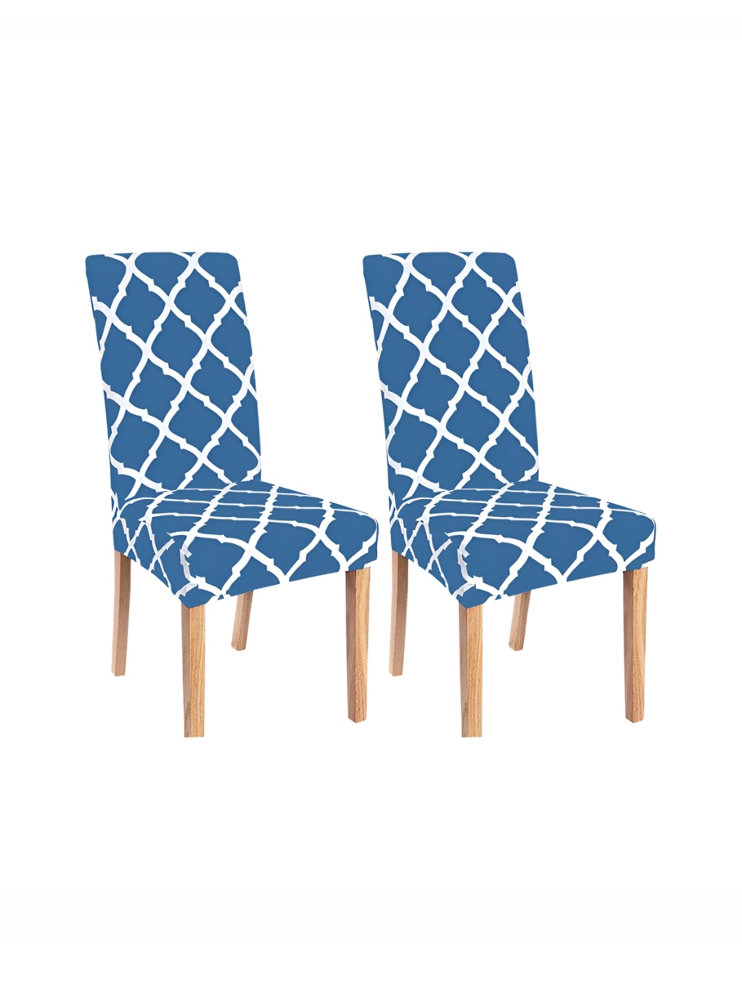 

Lazi 2 Pieces Blue & White Diamond Printed Stretchable Dining Chair Covers