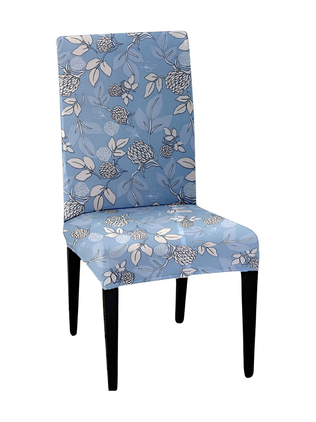 

Lazi 1 Piece Turquoise Blue & White Floral Printed Stretchable Dining Chair Cover