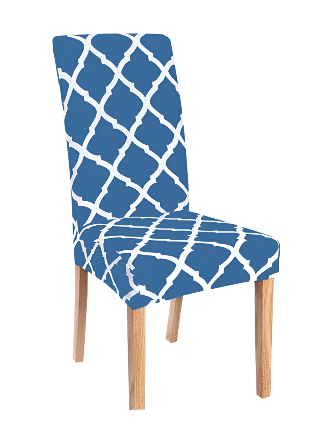 

Lazi 1 Piece Blue & White Printed Stretchable Dining Chair Cover