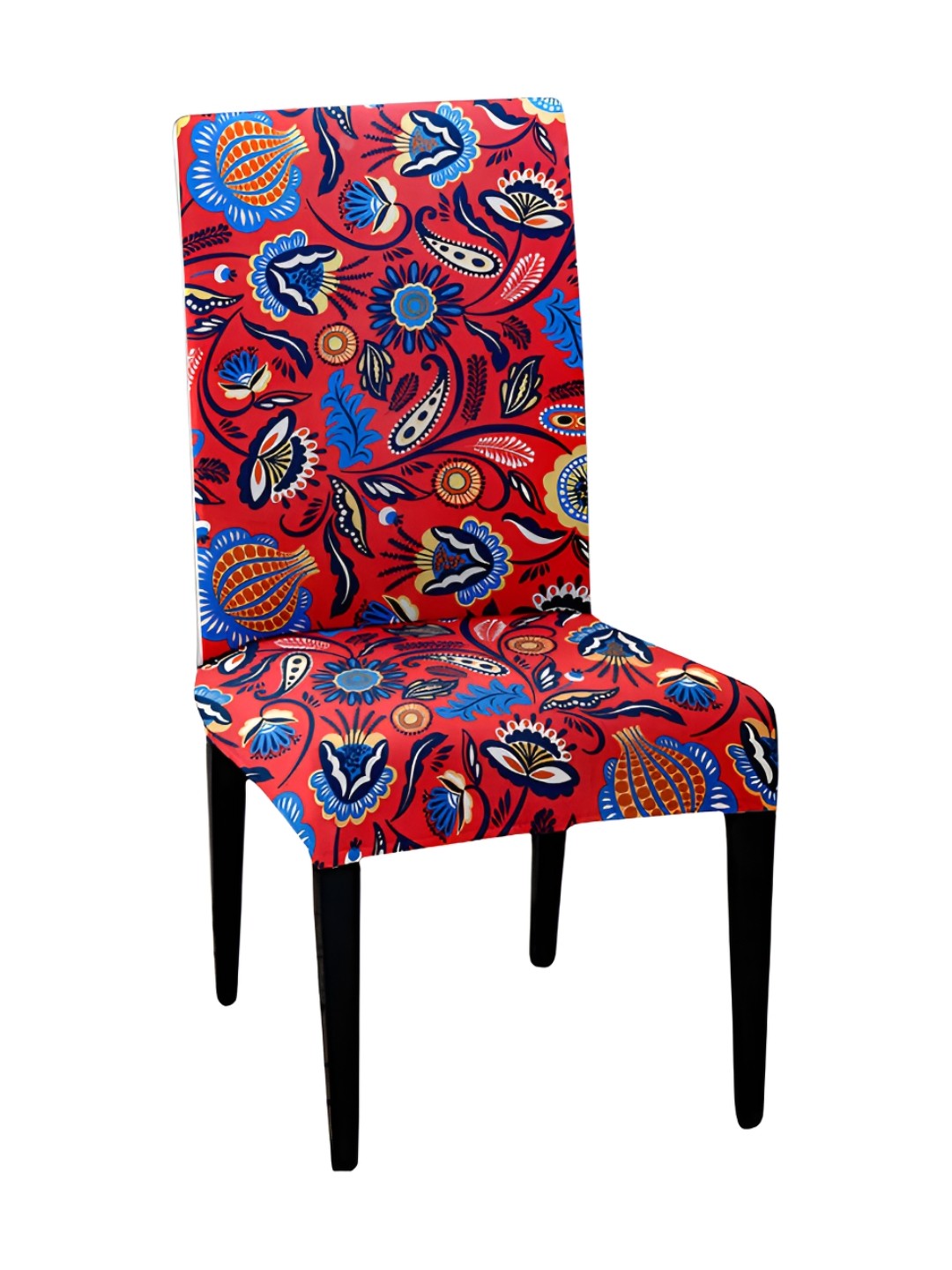 

Lazi 1 Piece Red & Blue Floral Printed Stretchable Dining Chair Cover
