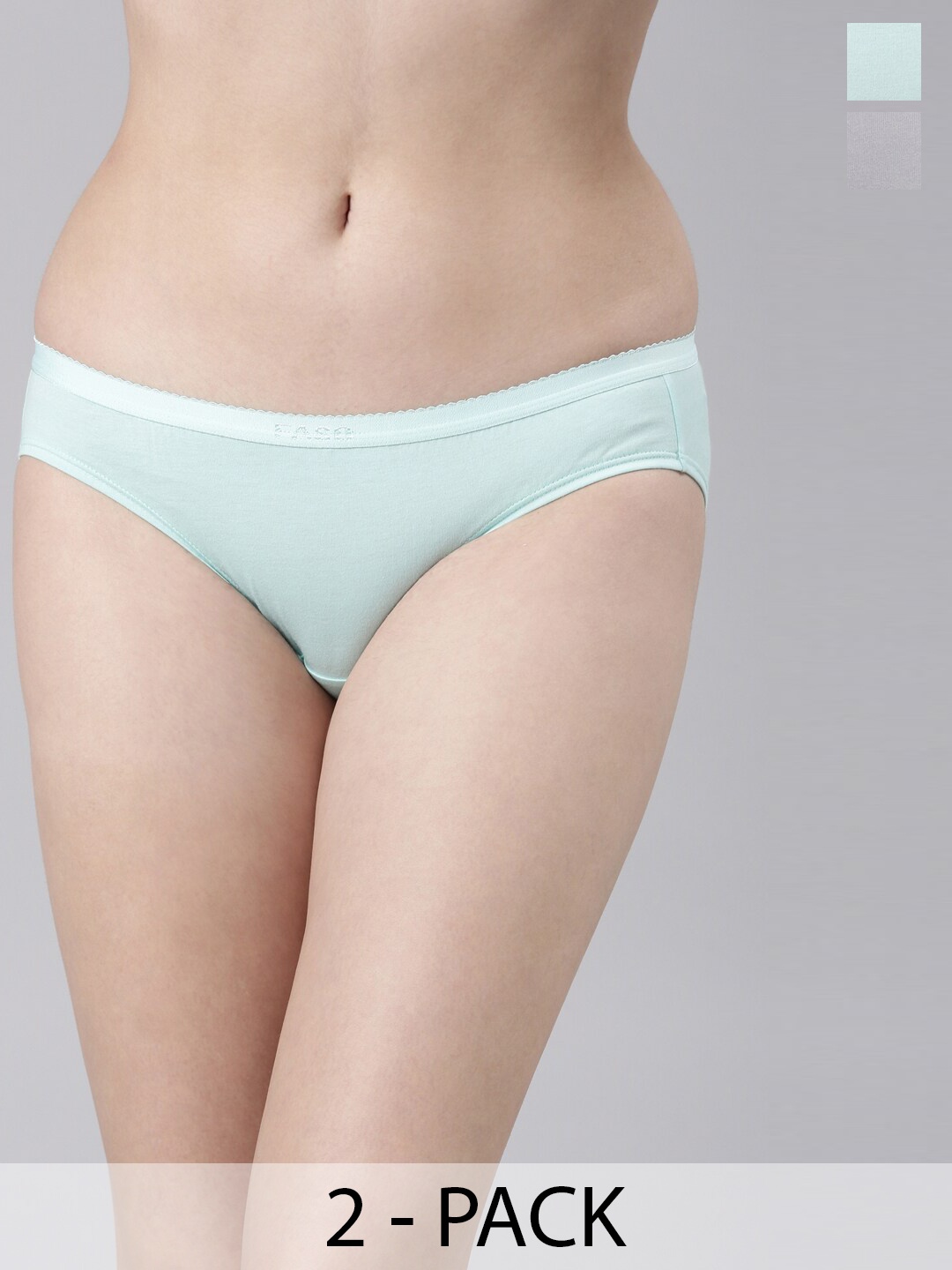 

FASO Pack of 2 Pure Cotton Hipster Briefs, Blue