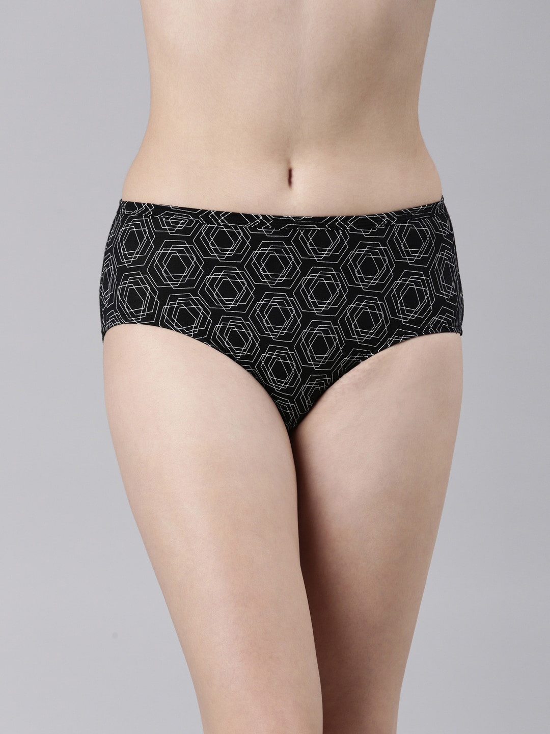 

FASO Geometric Printed Hipster Briefs, Black
