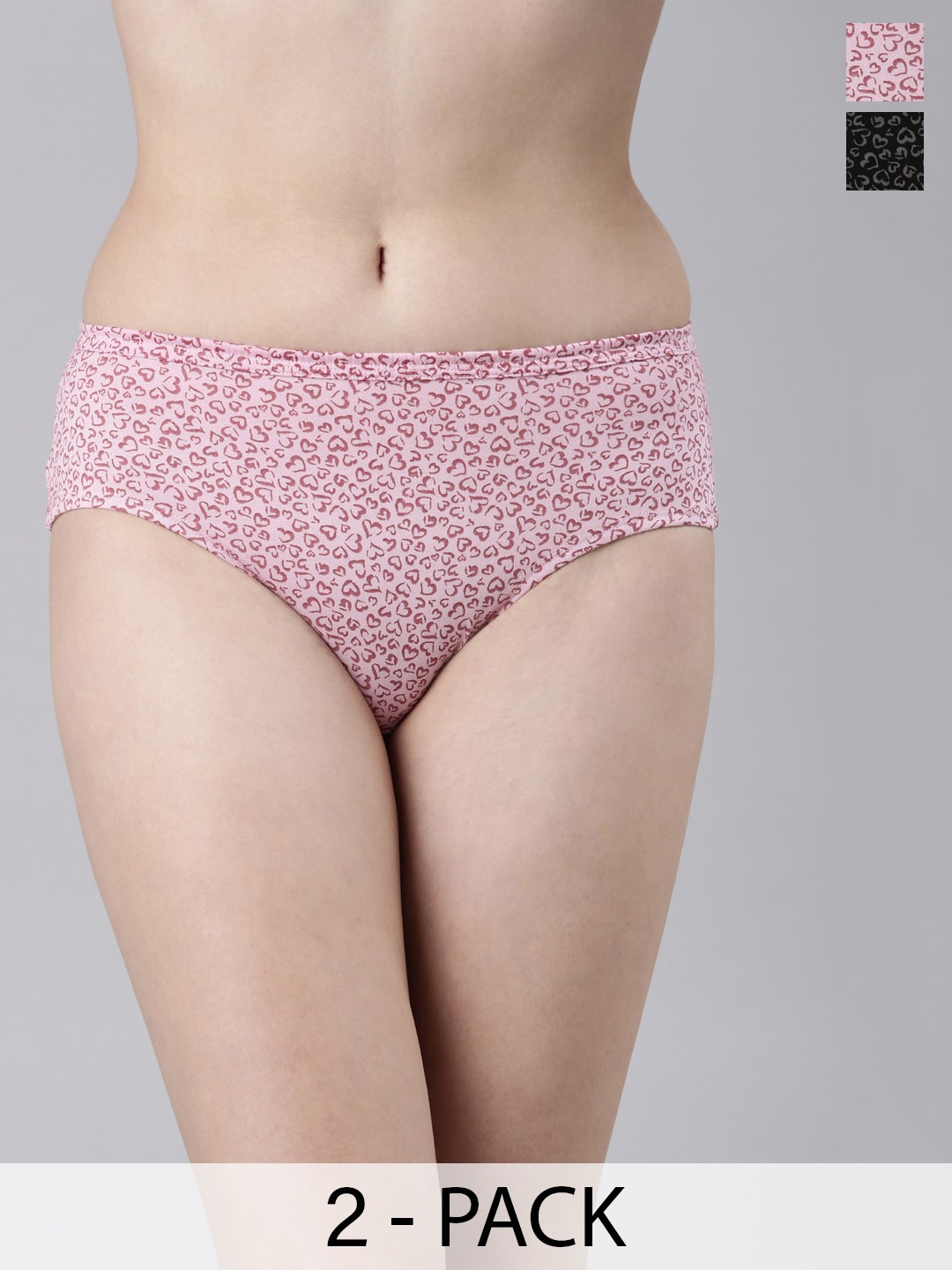 

FASO Pack of 2 Organic Cotton Hipster Briefs, Black
