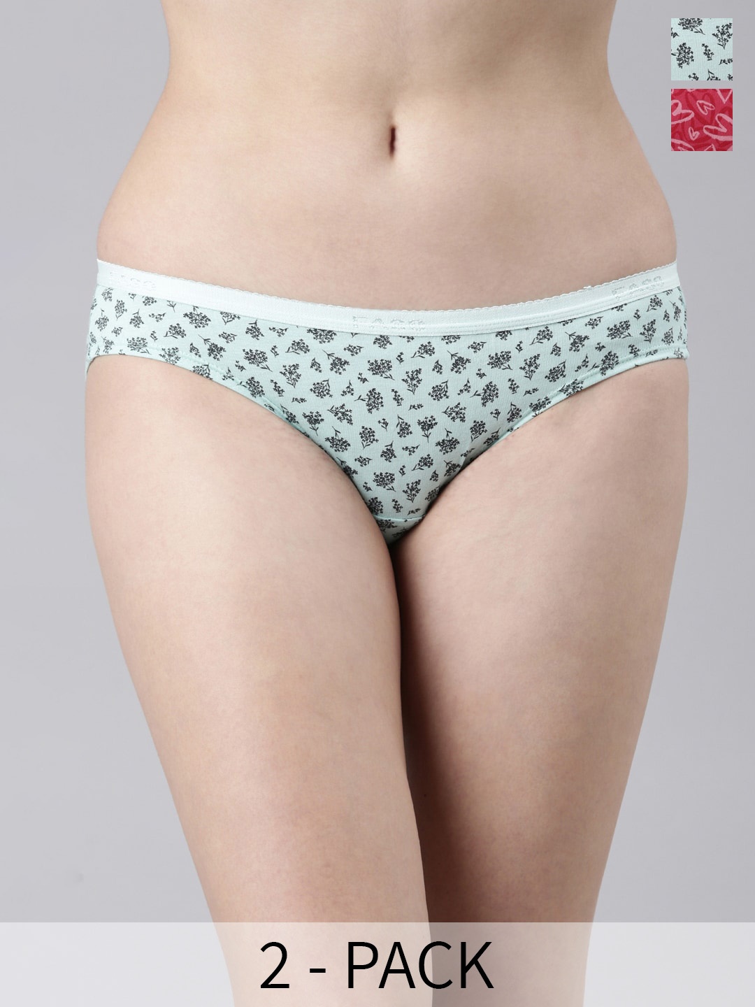 

FASO Pack of 2 Organic Cotton Bikini Briefs, Blue
