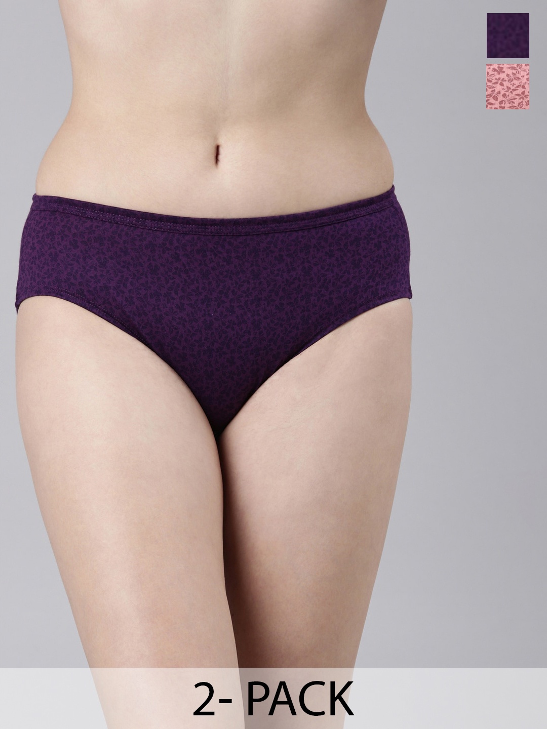 

FASO Pack of 2 Organic Cotton Hipster Briefs, Purple