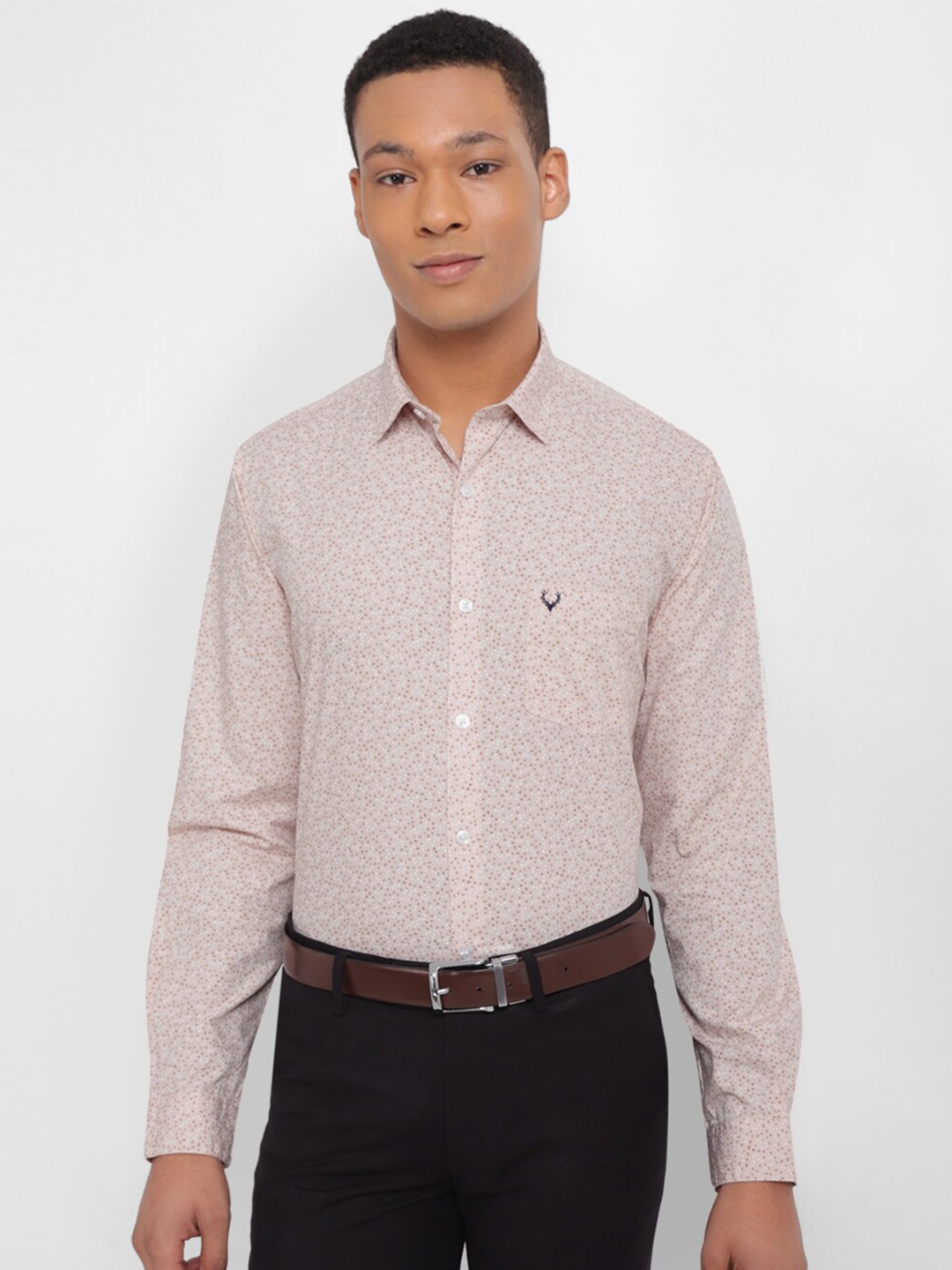 

Allen Solly Micro Ditsy Printed Slim Fit Pure Cotton Formal Shirt, Pink