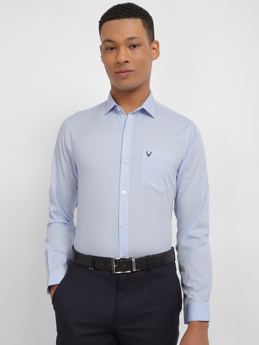 

Allen Solly Micro Ditsy Printed Slim Fit Cotton Formal Shirt, Blue