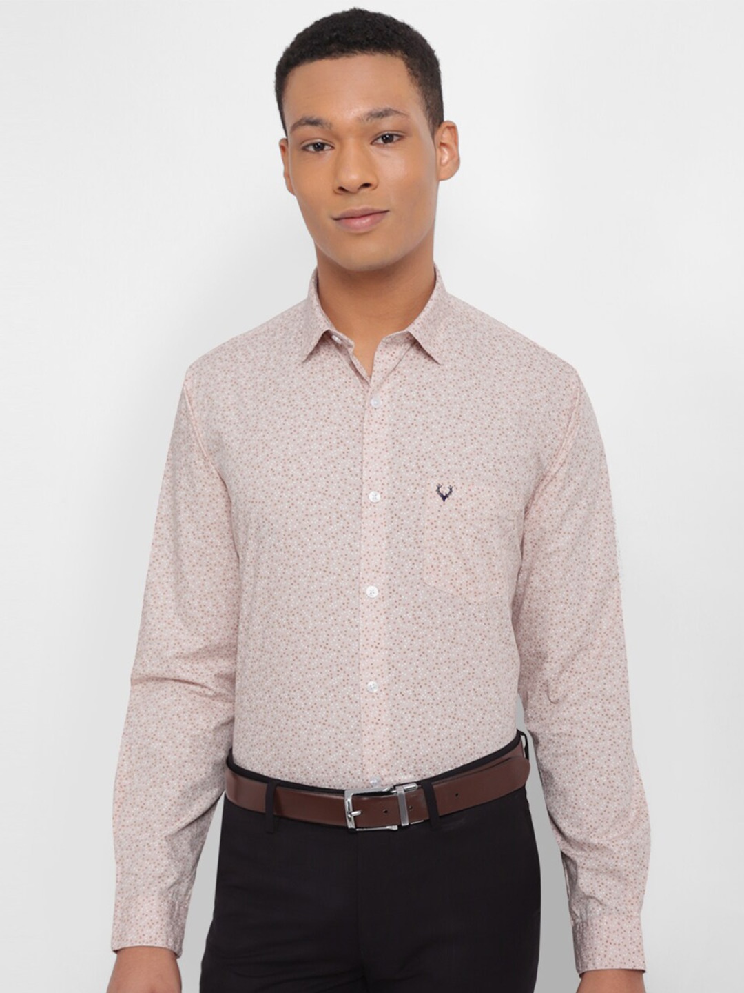 

Allen Solly Floral Printed Slim Fit Cotton Formal Shirt, Pink