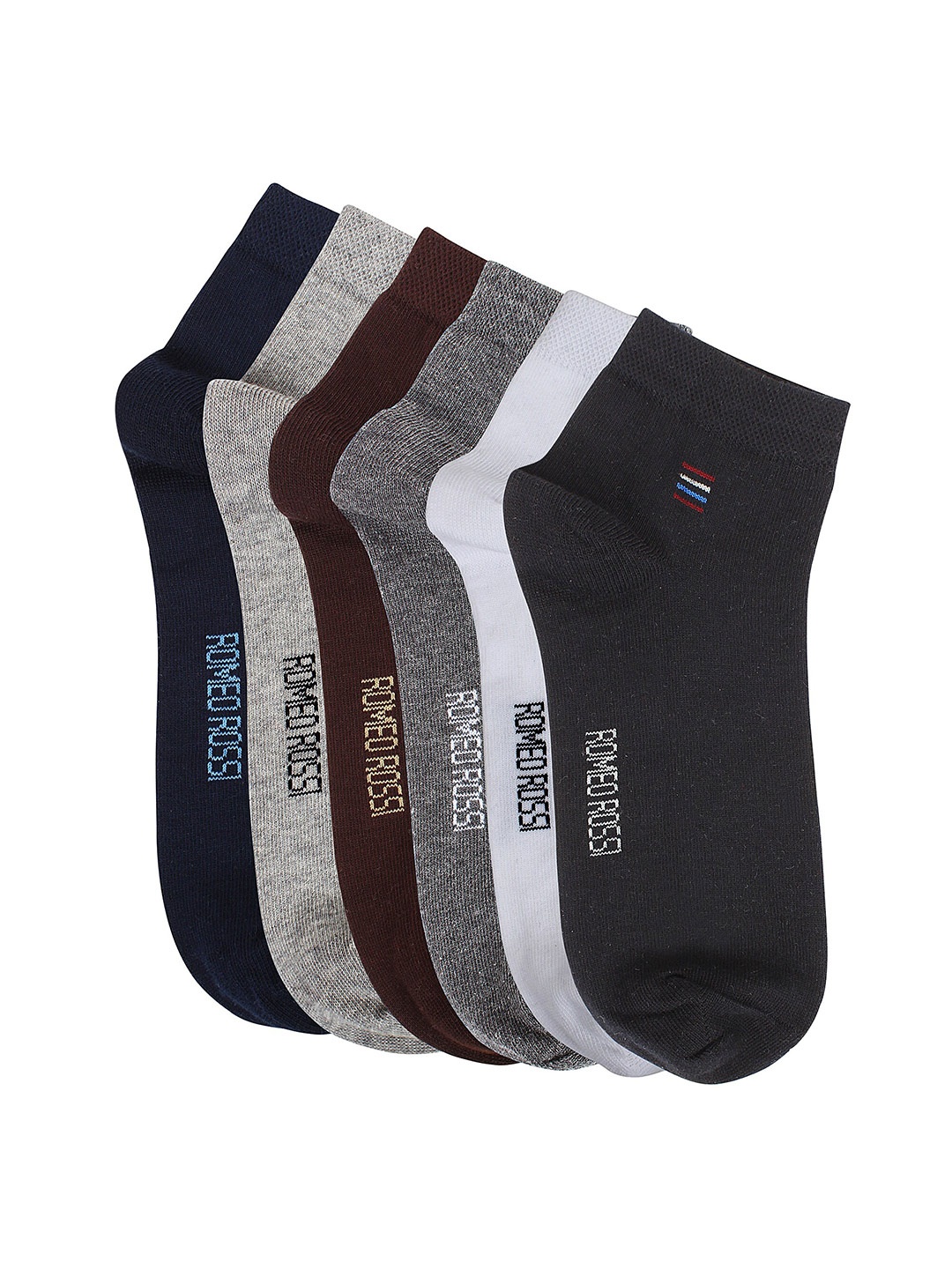 

The Roadster Lifestyle Co. Pack of 6 Navy Blue & White Ankle-Length Socks