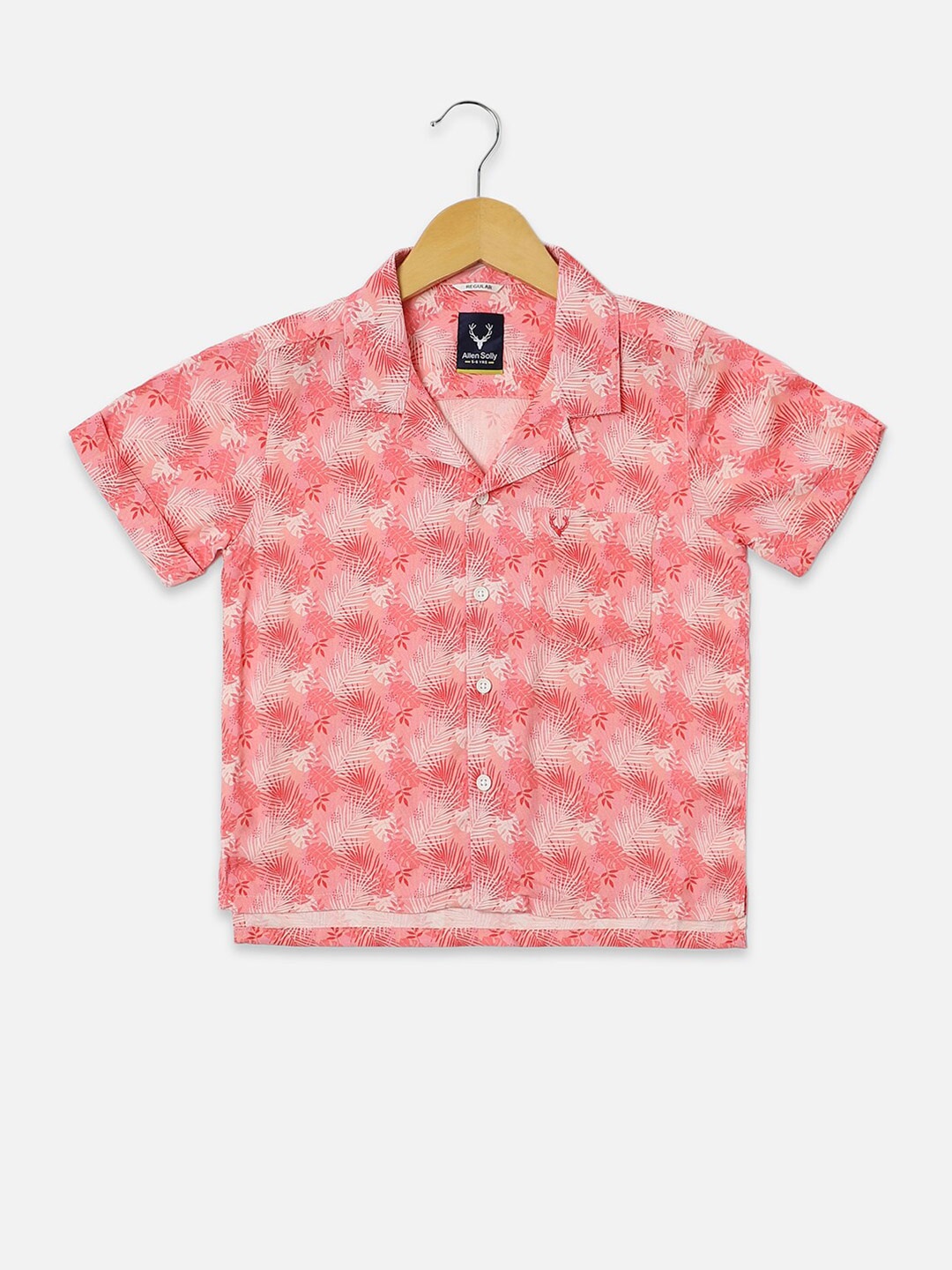 

Allen Solly Junior Boys Floral Printed Cuban Collar Casual Shirt, Pink