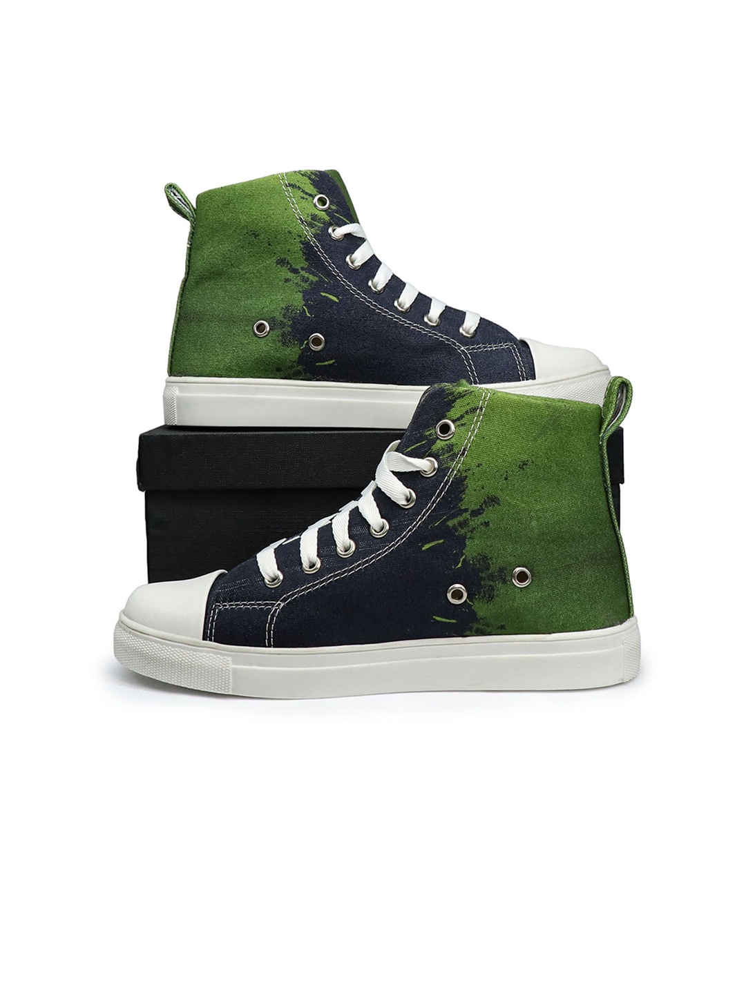 

KobSook Women Mid Top Colourblocked Lightweight Canvas Sneakers, Olive