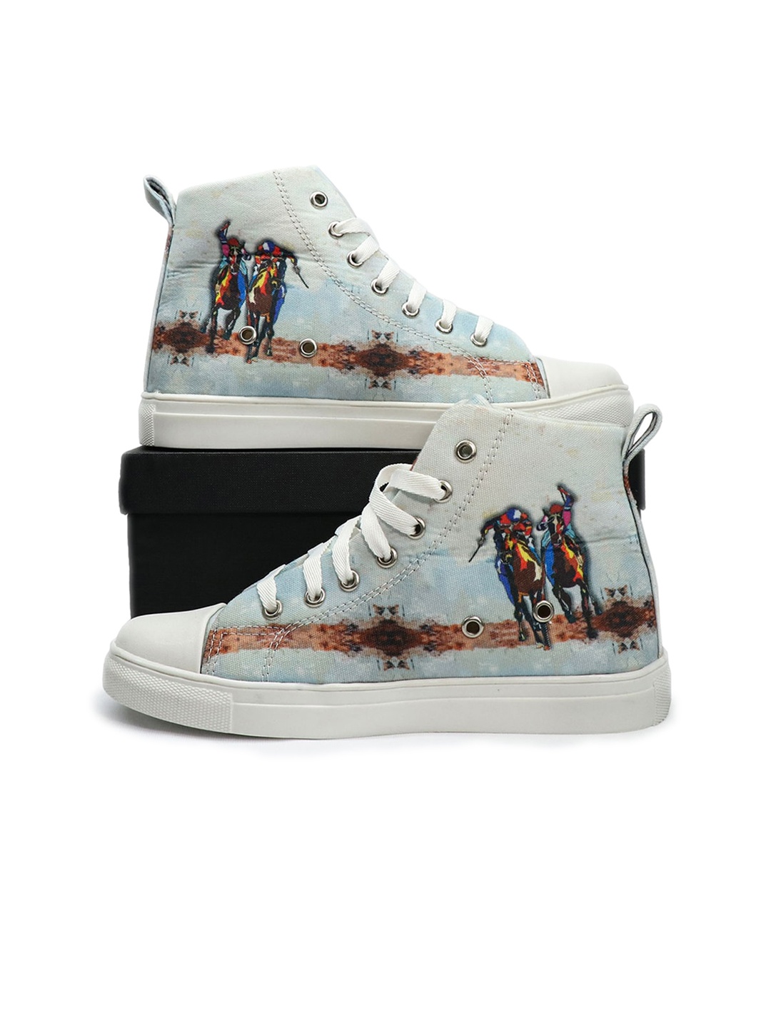 

KobSook Women Mid Top Printed Lightweight Canvas Sneakers, White