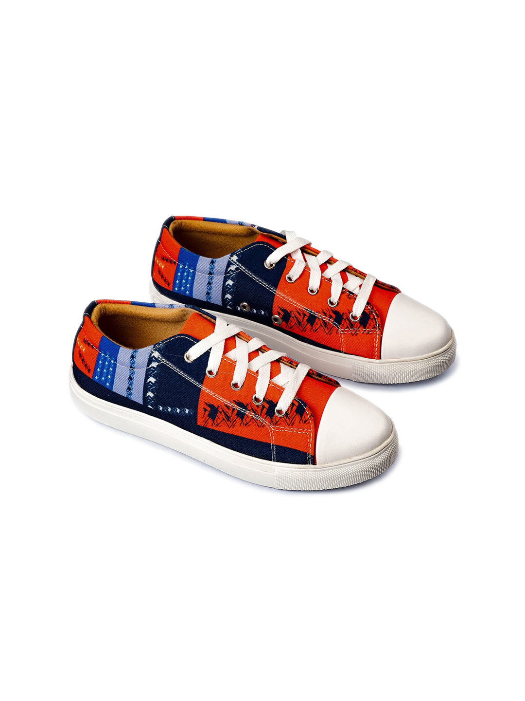 

KobSook Women Printed Sweat Absorption Lightweight Abrasion Slip Resistant Canvas Sneakers, Red