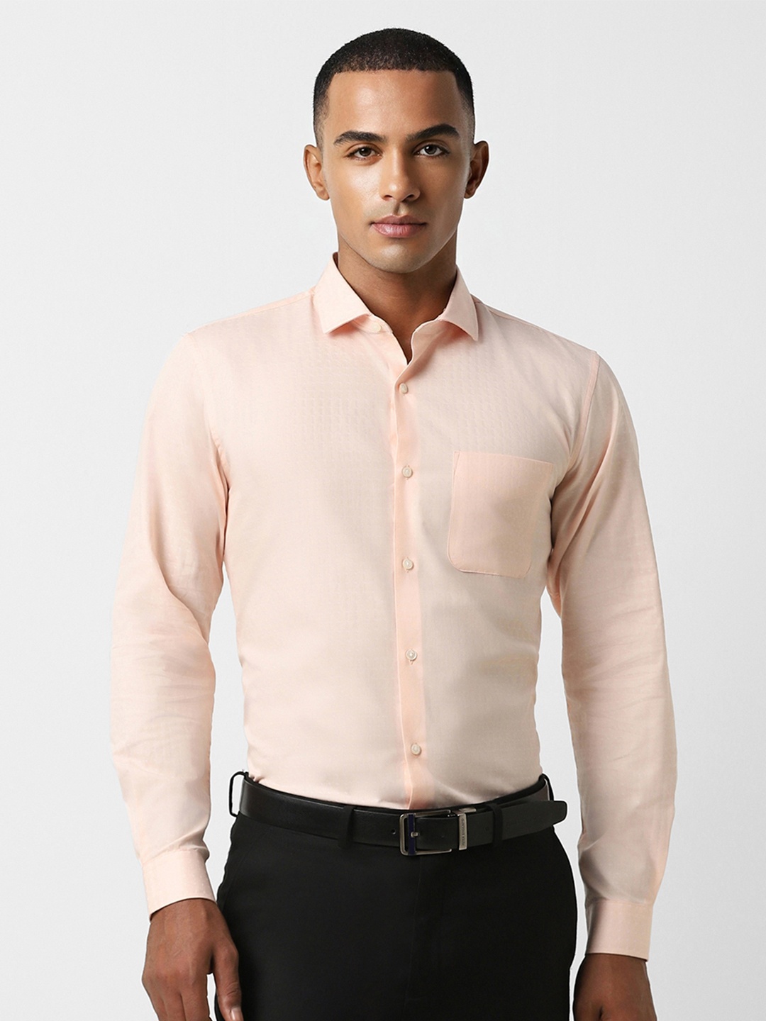 

Peter England Men Peach-Coloured Slim Fit Formal Shirt