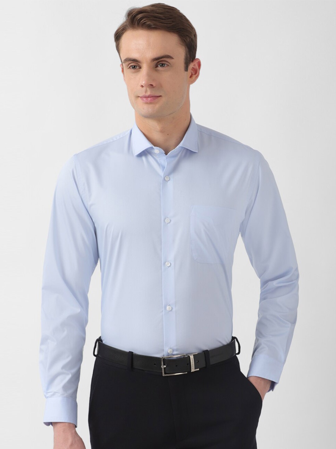 

Peter England Slim Fit Pure Cotton Formal Shirt, Blue