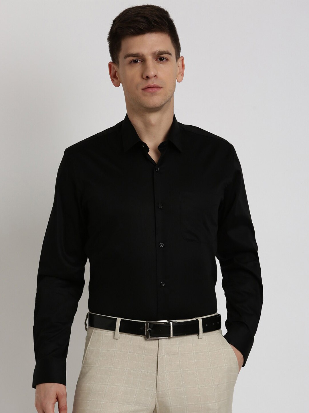 

Peter England Pure Cotton Formal Shirt, Black