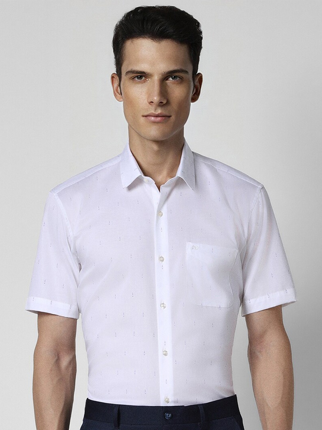

Peter England Micro Ditsy Printed Pure Cotton Formal Shirt, White