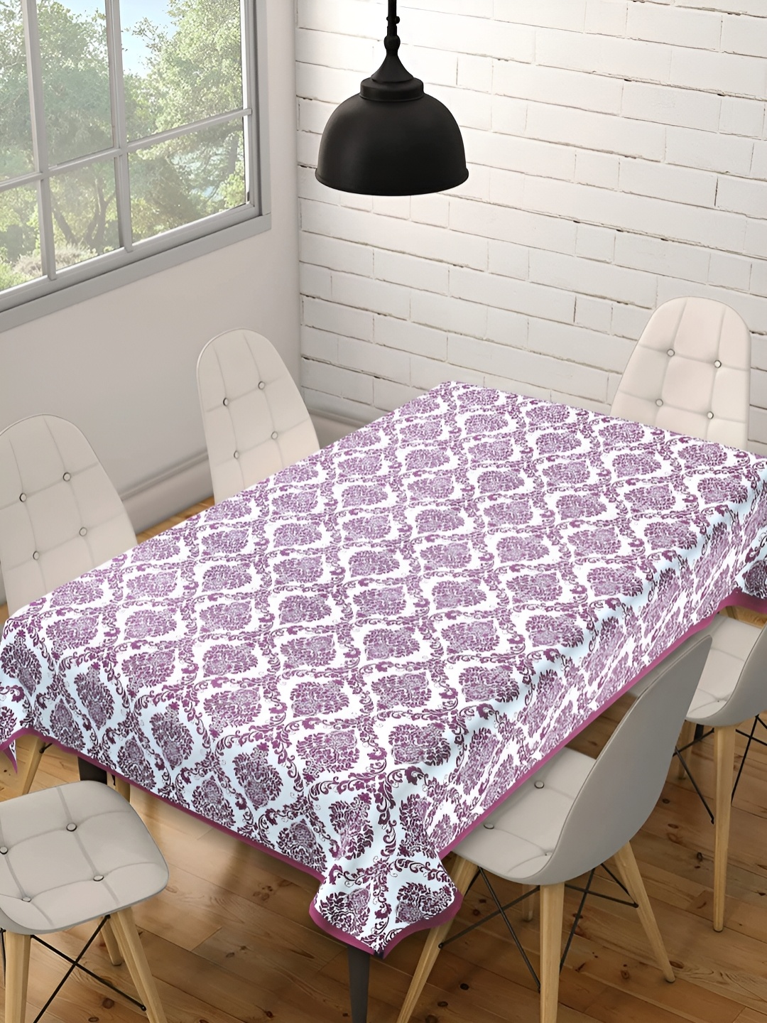 

Texstylers Pink & White Ethnic Motif Anti Slip Cotton Rectangle 6 Seater Table Cover