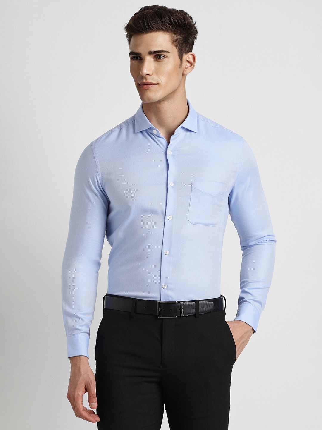 

Peter England Elite Men Blue Slim Fit Formal Shirt