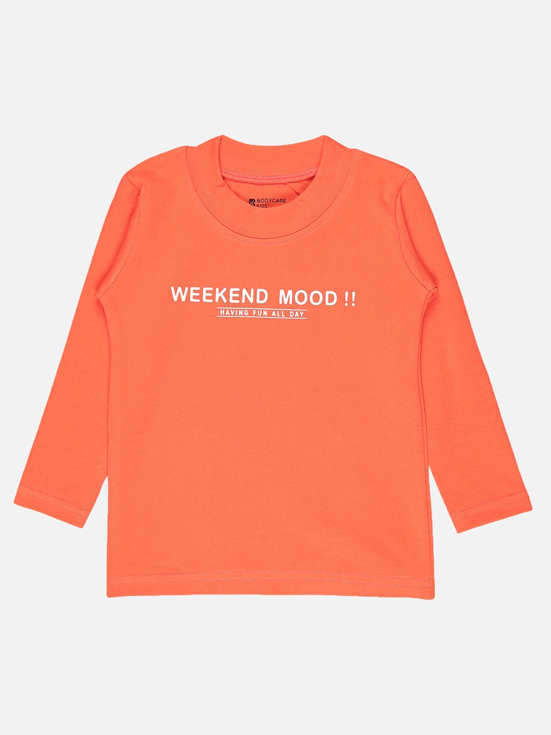 

Bodycare Boys Typography Printed Round Neck Long Sleeves Cotton T-shirt, Coral
