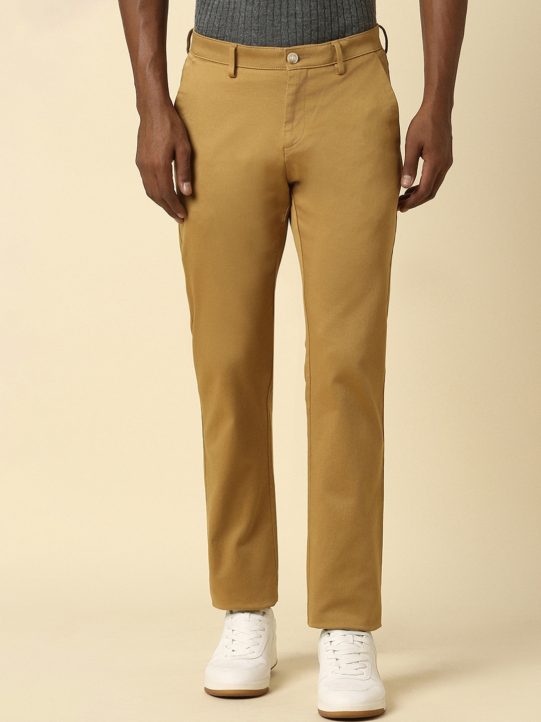 

Allen Solly Men Mid-Rise Casual Trousers, Brown