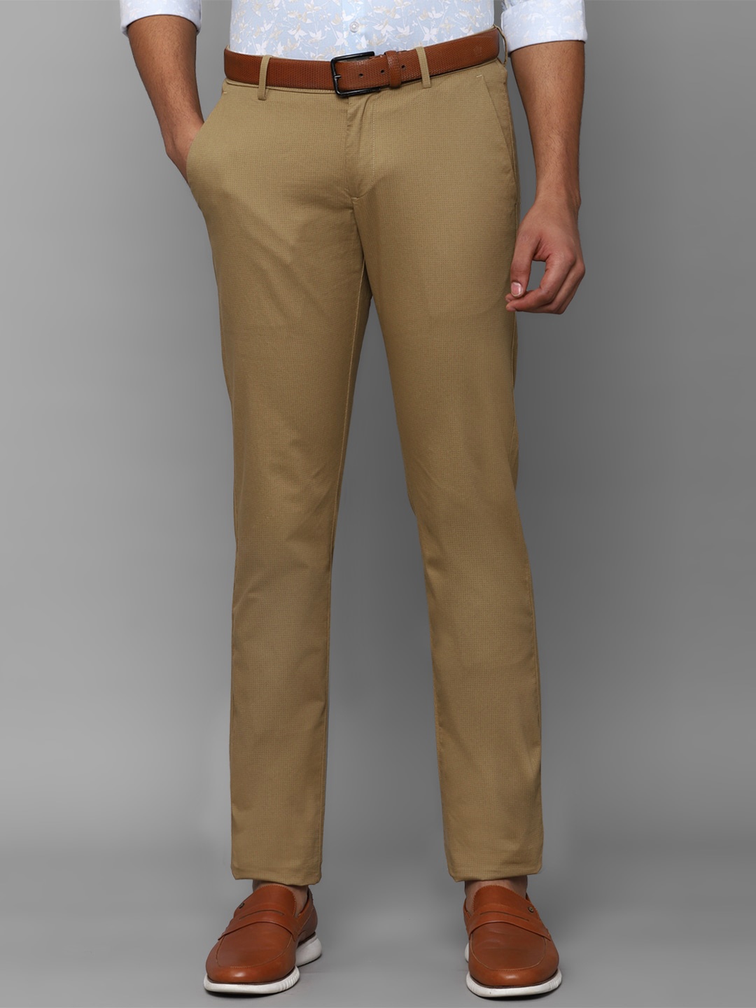 

Allen Solly Men Slim Fit Mid-Rise Casual Trousers, Brown