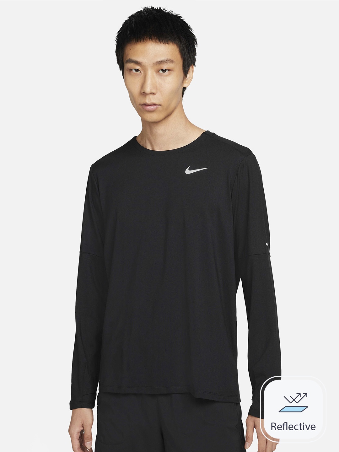 

Nike Dri-FIT Running Crew Round Neck T-shirt, Black