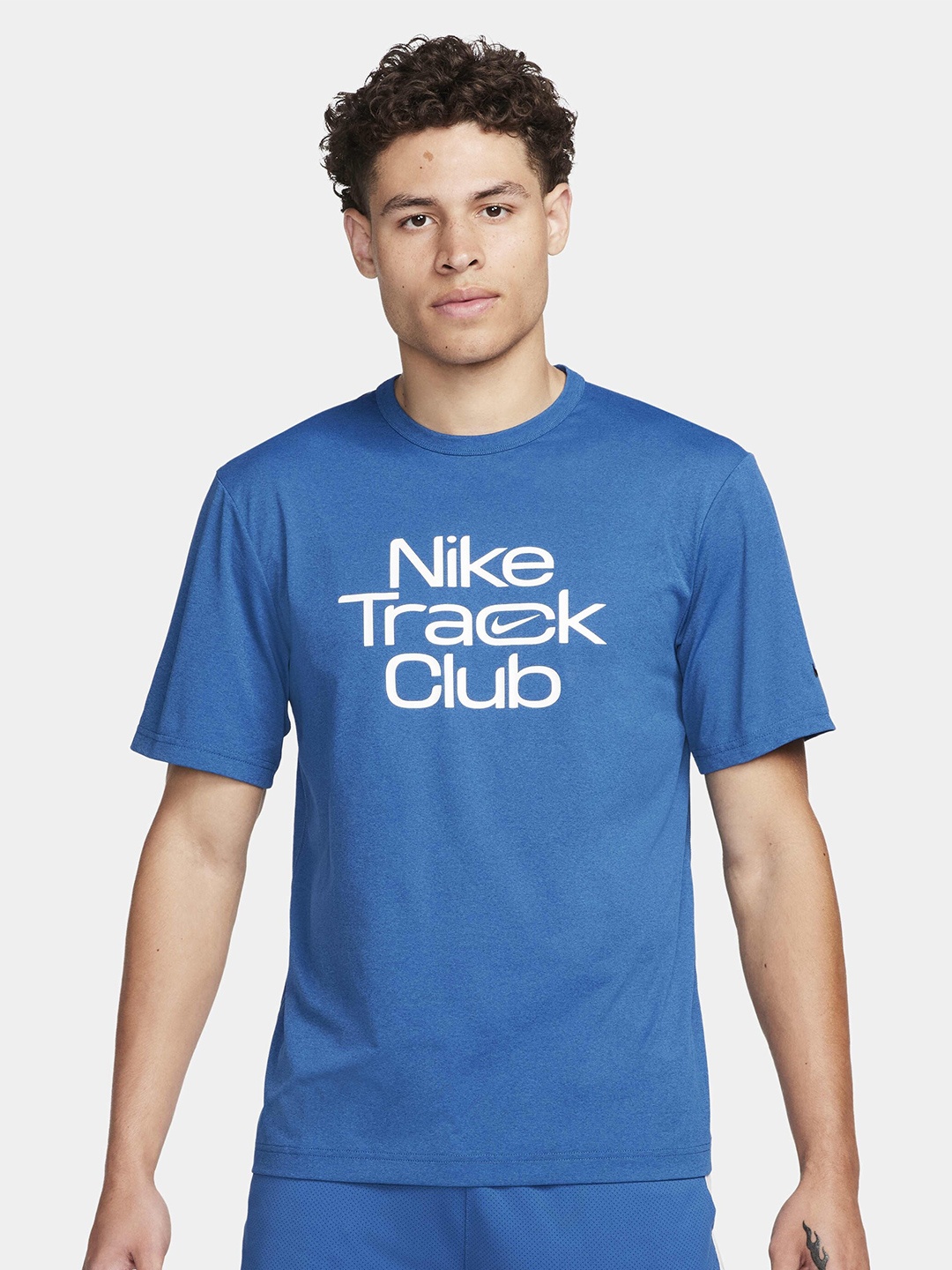 

Nike Track Club Printed Dri-FIT Short-Sleeves Running T-shirt, Blue