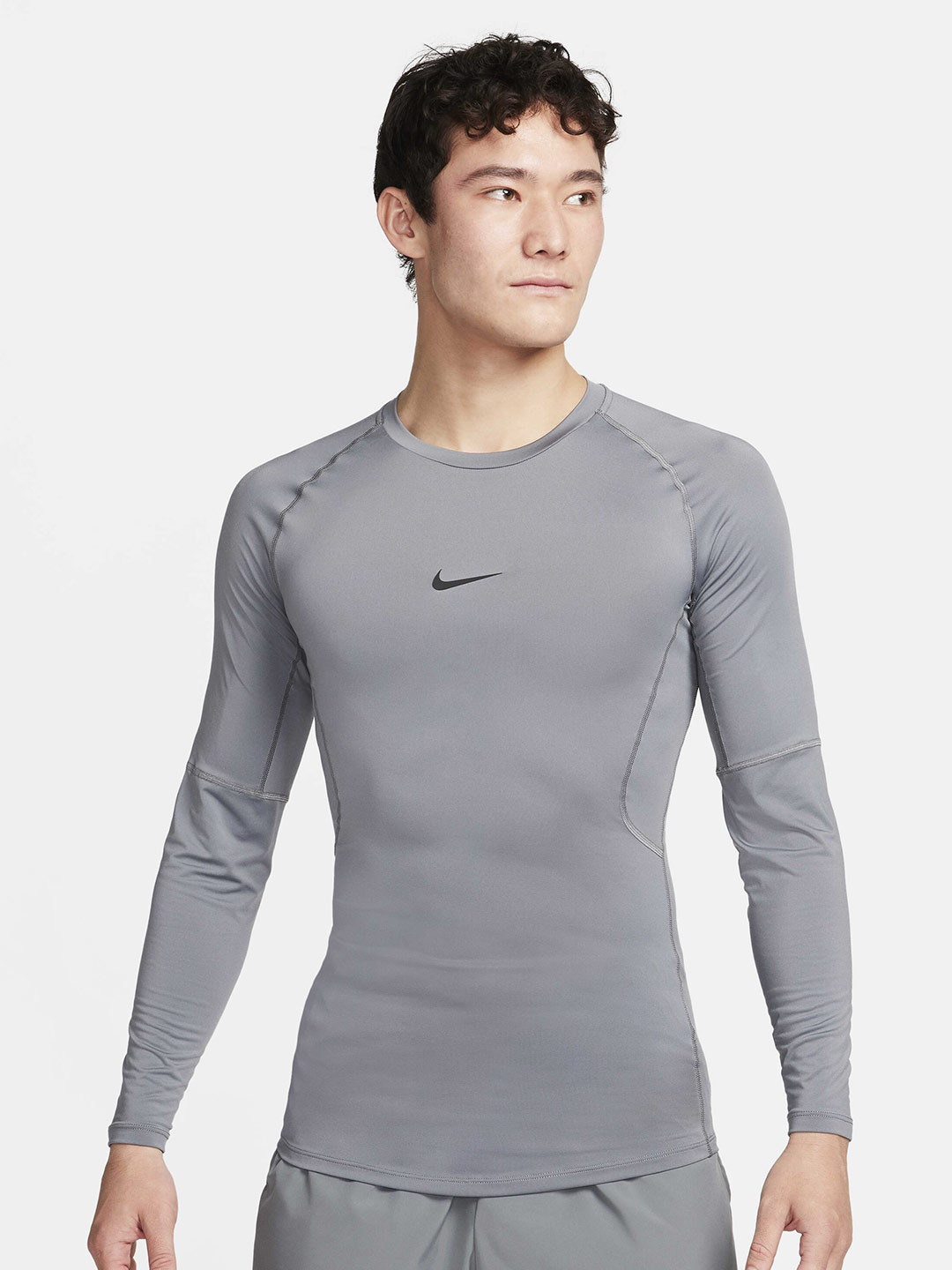 

Nike Pro Dri-FIT Tight Long-Sleeves Fitness T-shirt, Grey
