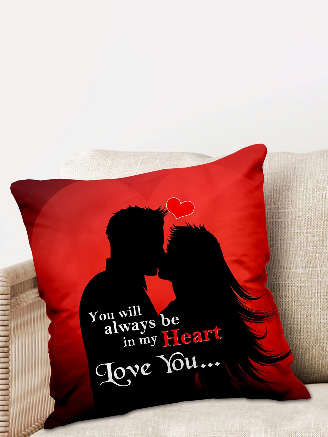 

ME & YOU Printed Cushion for Lovers, Red