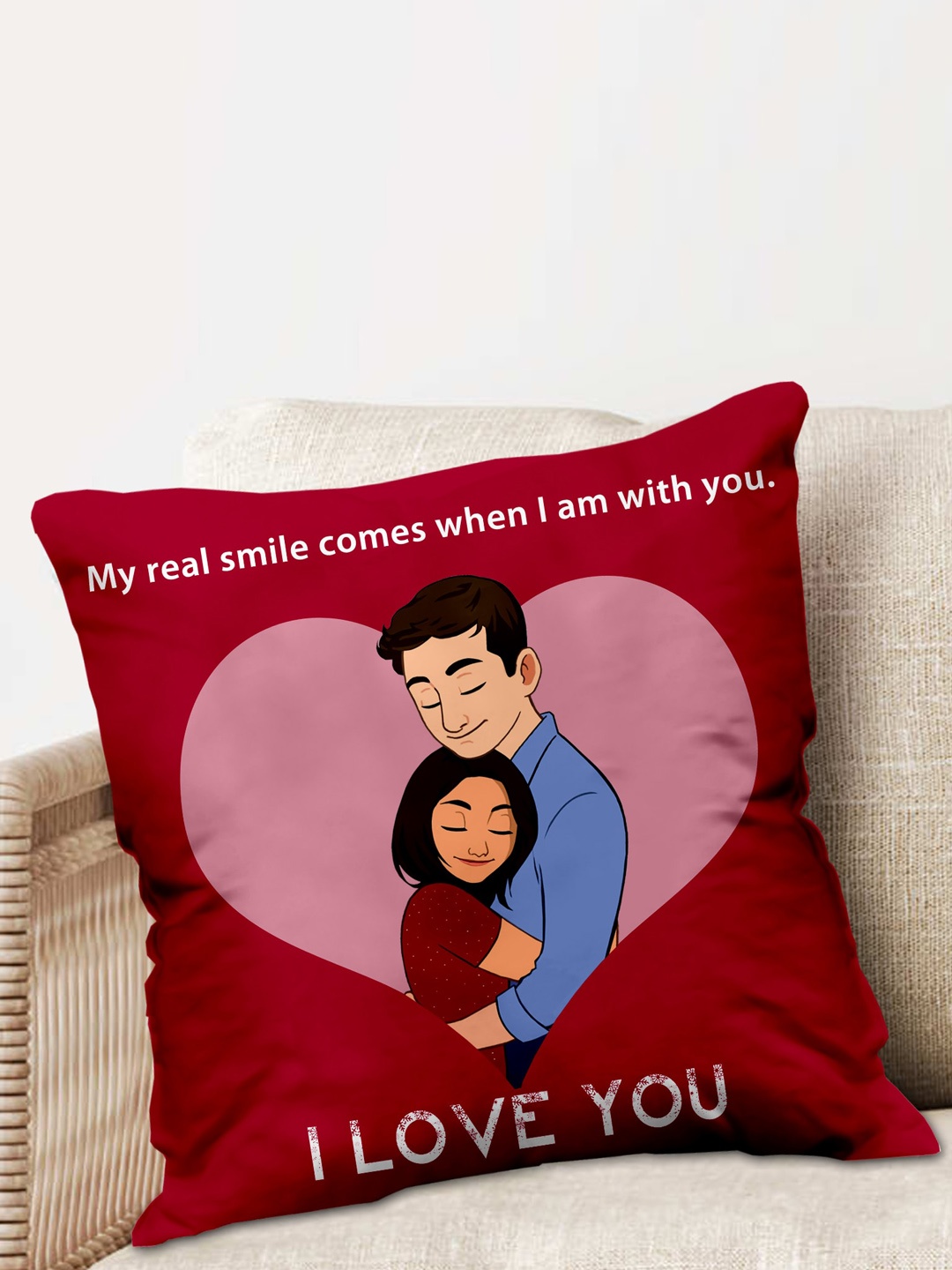 

ME & YOU Maroon & White Printed Sleep Pillow