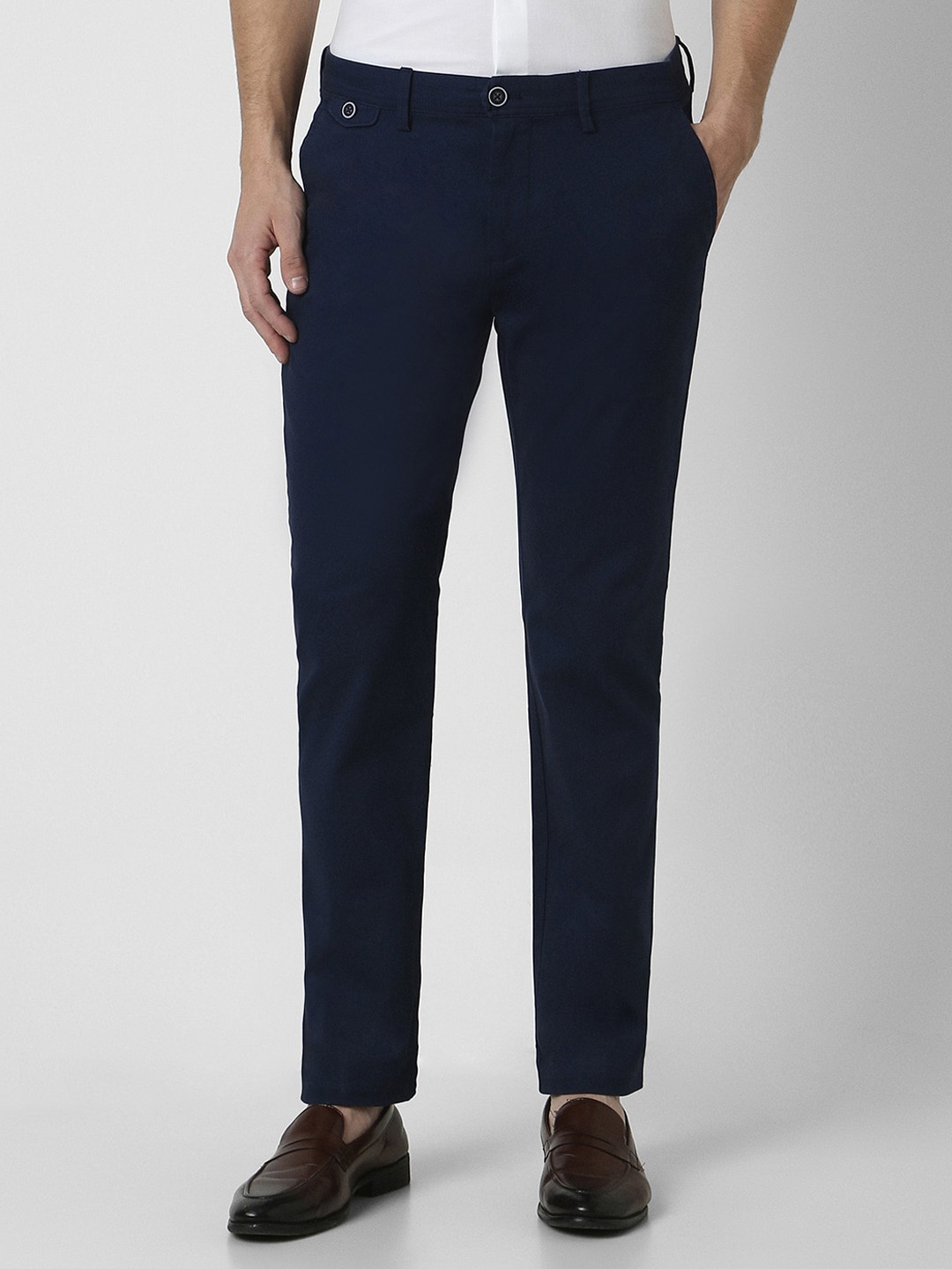 

Peter England Casuals Men Slim Fit Mid-Rise Trouser, Navy blue