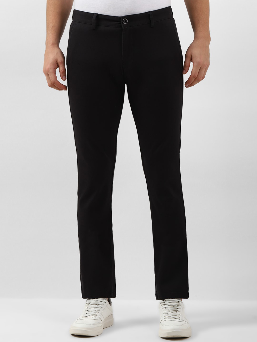 

Peter England Casuals Men Slim Fit Mid-Rise Trouser, Black