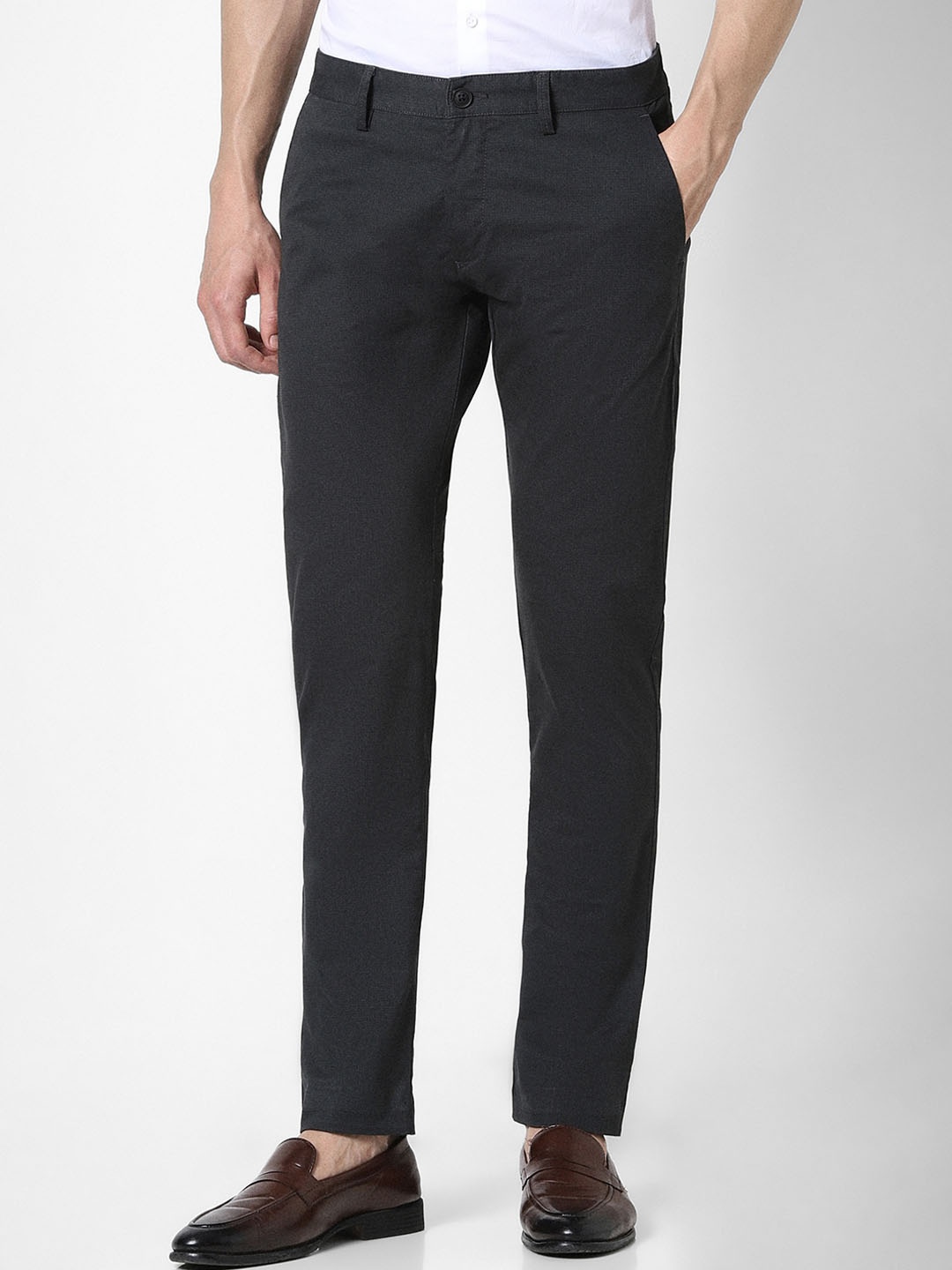 

Peter England Casuals Men Skinny Fit Trousers, Black