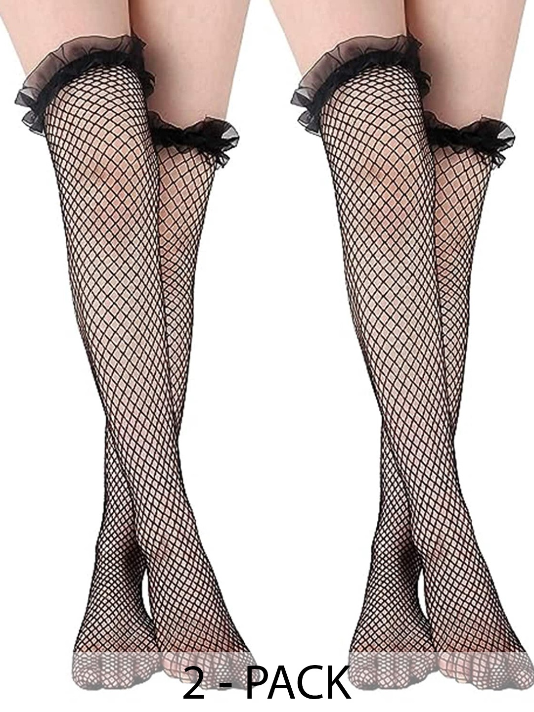 

BAESD Pack Of 2 High Thigh Sheer Stockings, Black