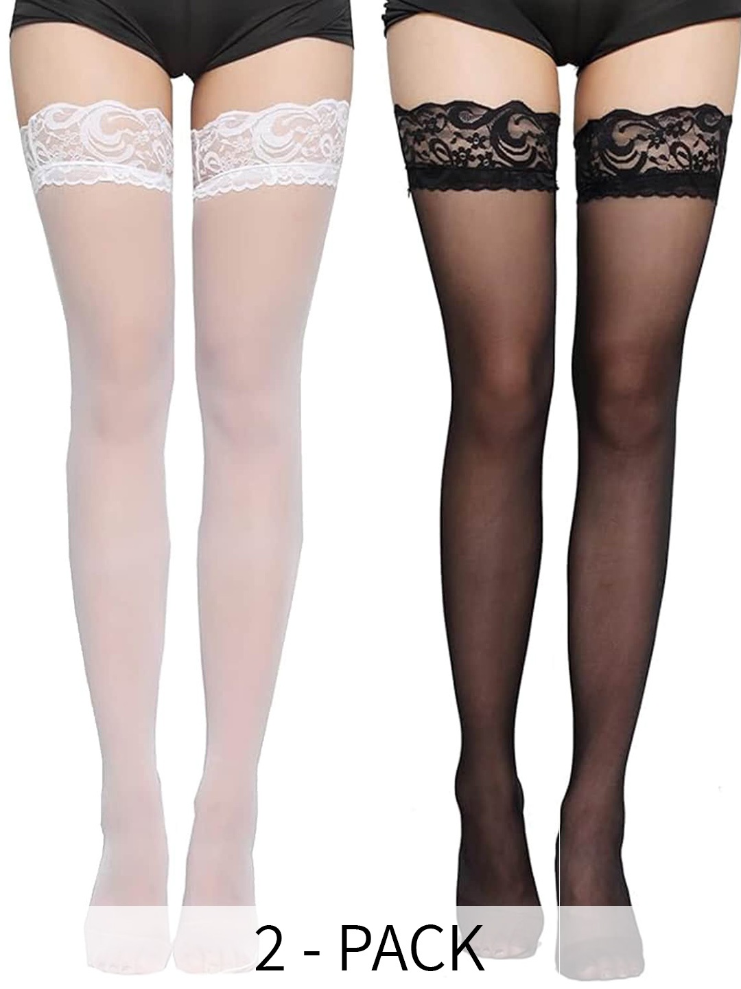 

BAESD Women Pack Of 2 Sheer Stockings, Black
