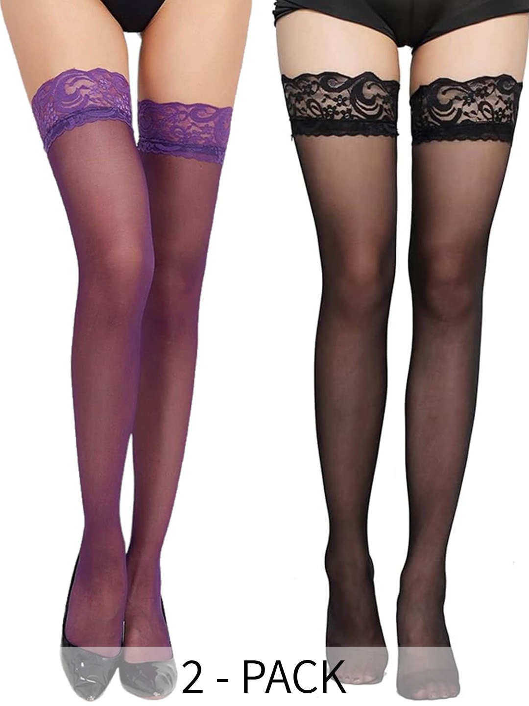 

BAESD Pack Of 2 Sheer Stockings, Black