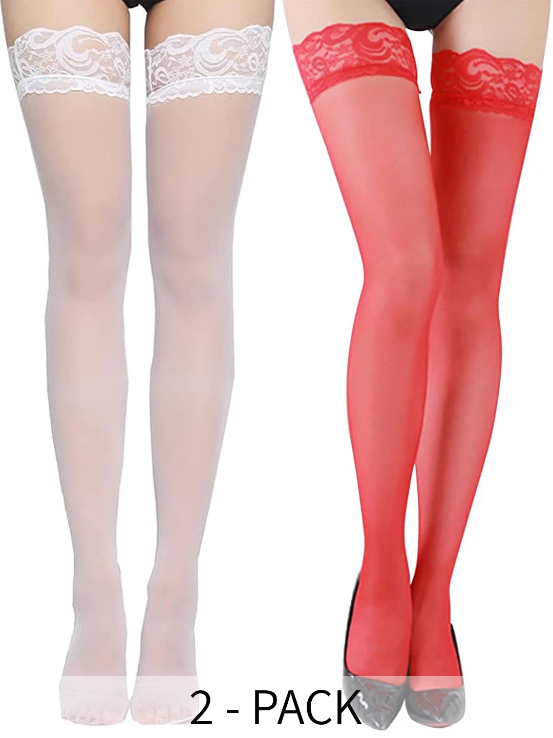 

BAESD Pack Of 2 Sheer Stockings, Red