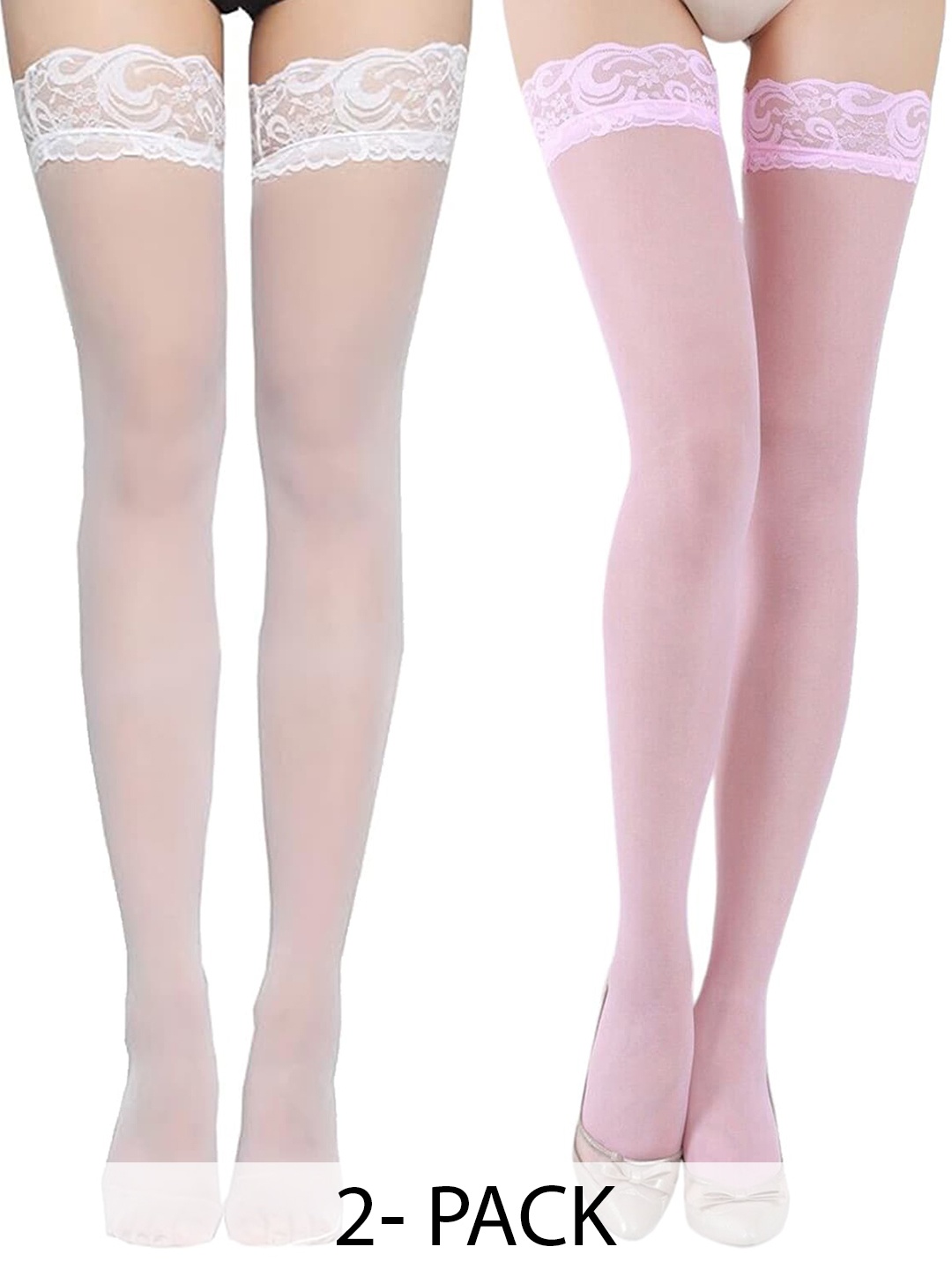 

BAESD Pack Of 2 Sheer Stockings, Pink