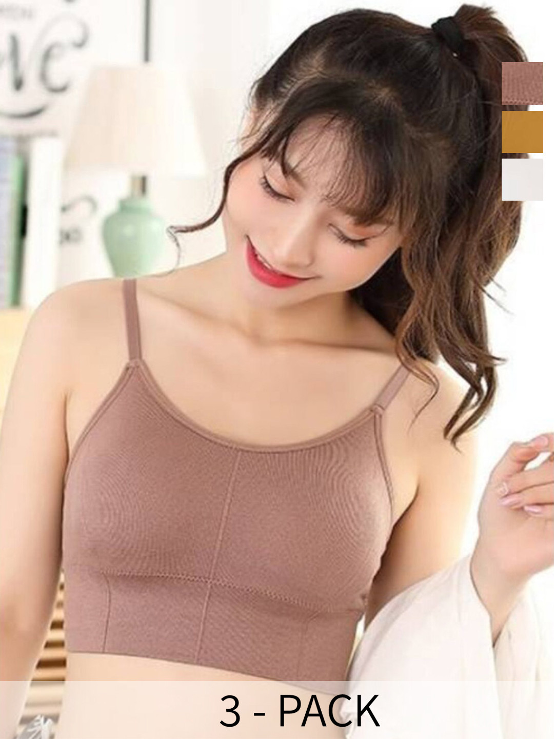

UNDER 1000 Pack Of 3 Full Coverage Bra, Mauve