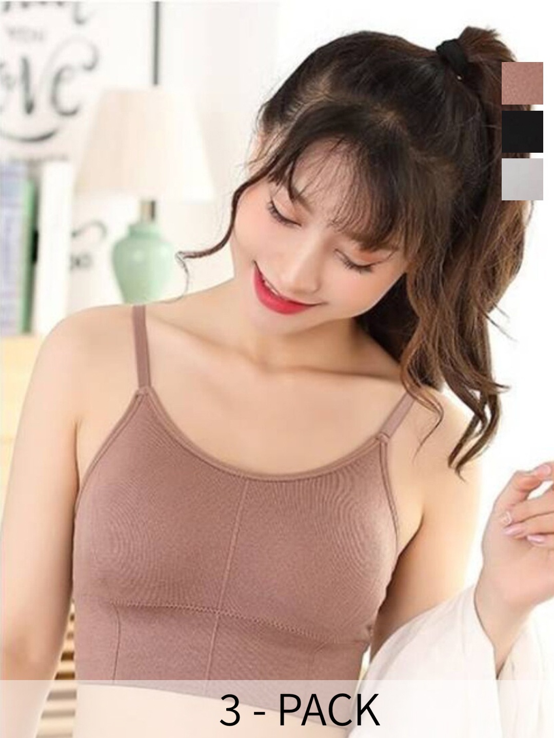 

UNDER 1000 Pack Of 3 Full Coverage Lightly Padded Dry Fit Cotton T-shirt bras, Mauve