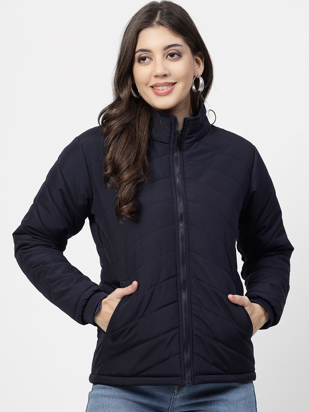 

WELL QUALITY Water Resistant Lightweight Dry Fit Puffer Jacket, Navy blue