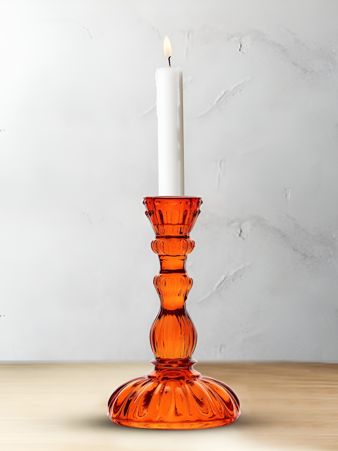 

Clovefry Orange Textured Antique Candle Holder