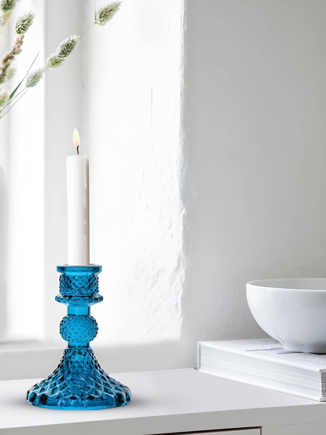 

Clovefry Blue Textured Antique Candle Holder