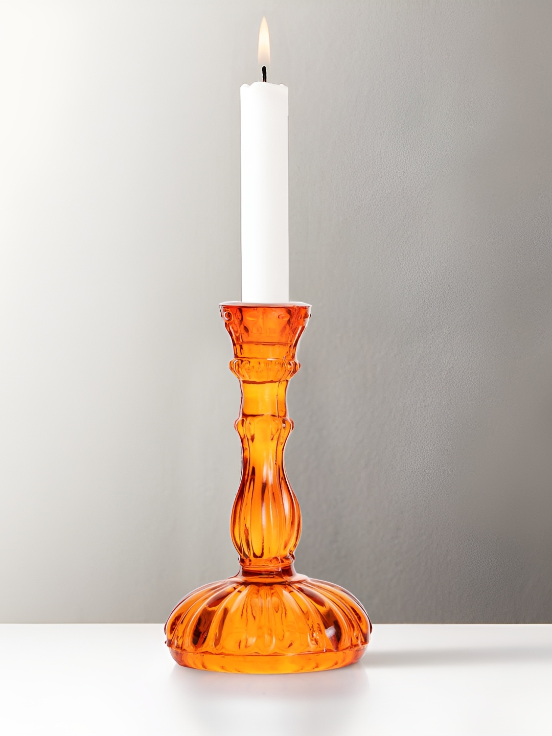 

Clovefry Orange Textured Antique Candle Holder