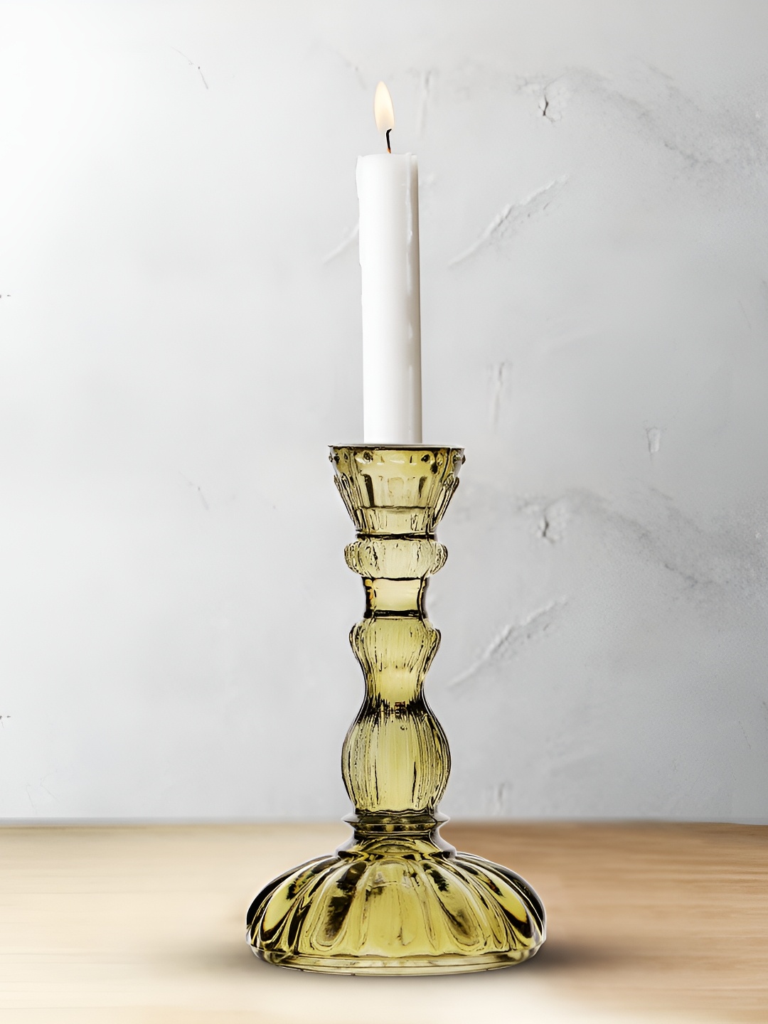 

Clovefry Lime Green Textured Antique Candle Holder