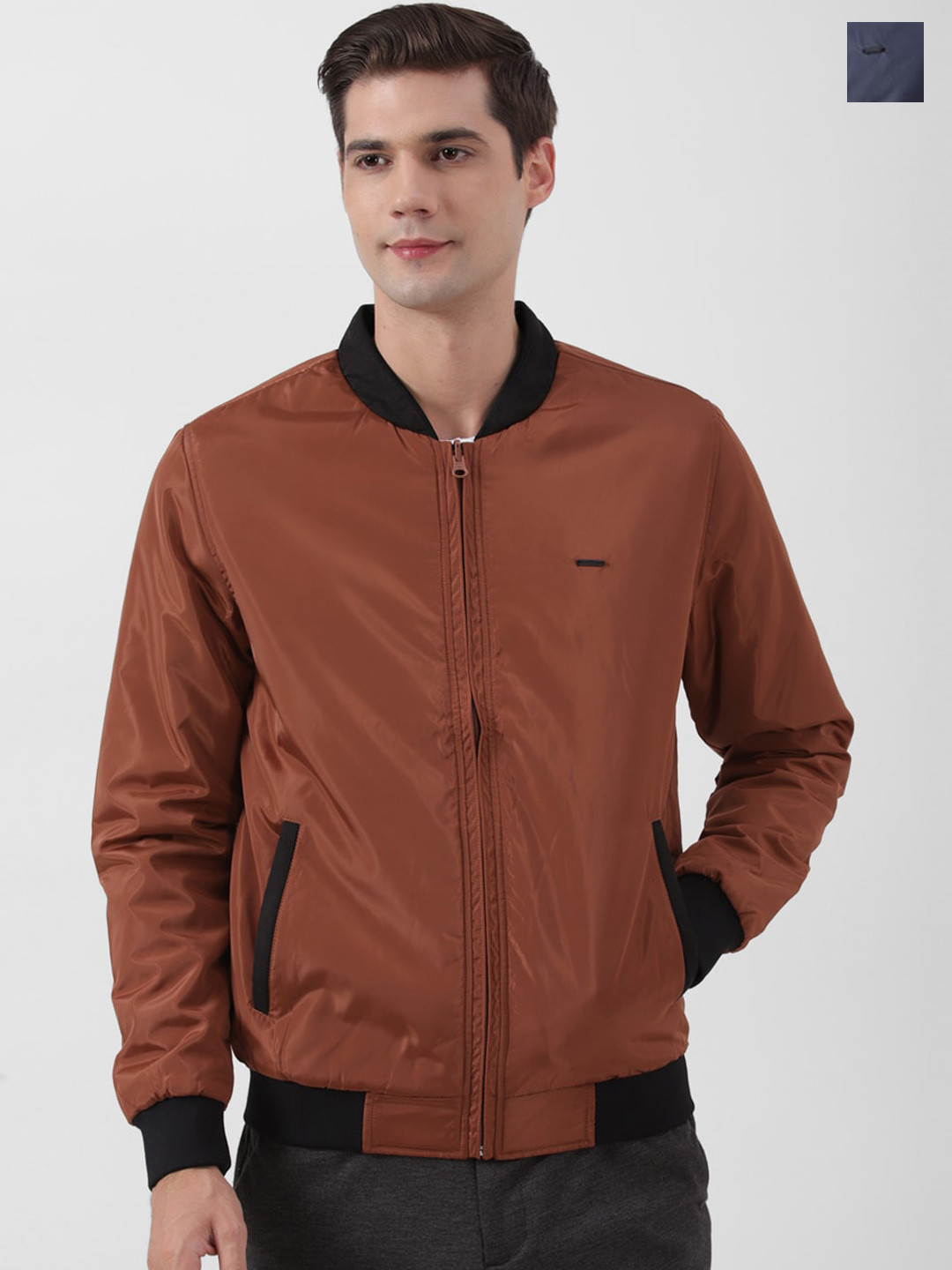 

PETER ENGLAND UNIVERSITY Henley Neck Open Front Jacket, Navy blue